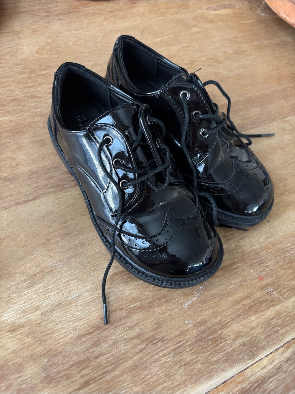 Dream Pairs Black Patent Lace-Up Dress Shoes for Kids